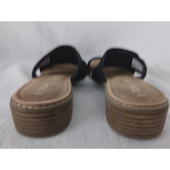 Toms Mariposa Sandals Black Suede Slip On 2 Strap Slide Shoes Womens Size 9 - Picture 6 of 9